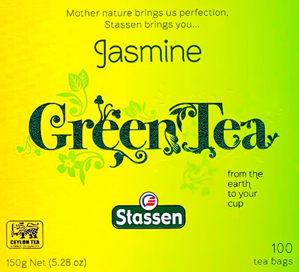 Stassen Jasmine Green 100 Tea Bags FBOP Uva region pure Ceylon Tea